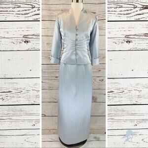 J.R. Nites Calentino 2 piece suit silver blue